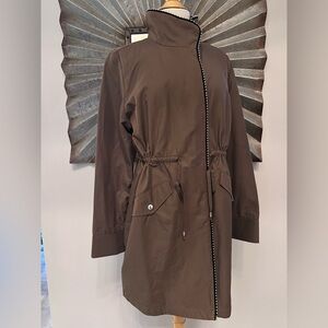 New with Tag $98 Jennifer Lopez Khaki Green Trench Coat sz Lg